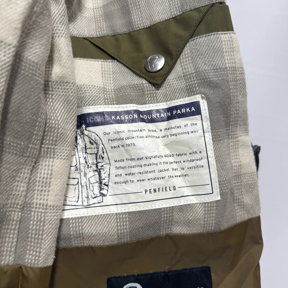 Madewell x Penfield β’ Kasson Flannel Lined Rain Field Cargo Jacket Olive Green S - Picture 13 of 16